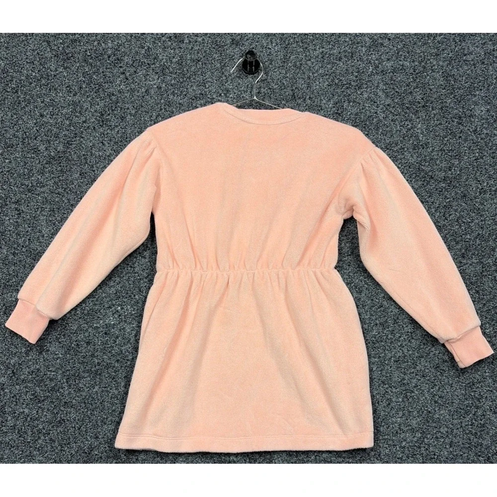 Athleta Girl Dress Girls S 7 Pink Fleece Long Sleeve Pockets Cozy Athleisure